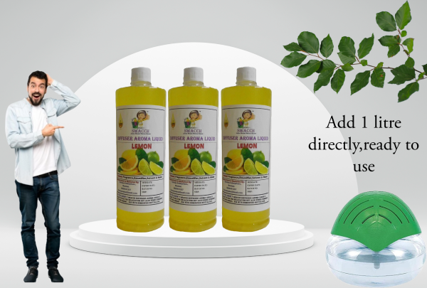 Diffuser Aroma Liquid (1 Litre) (Pack of 3) Lemon