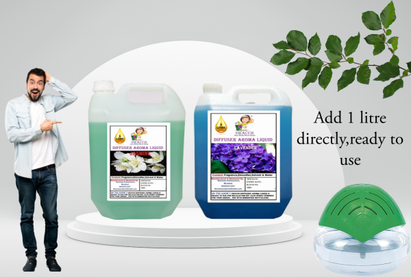 Diffuser Aroma Liquid (5 Litre) (Combo Pack of 2) Jasmine & Lavender