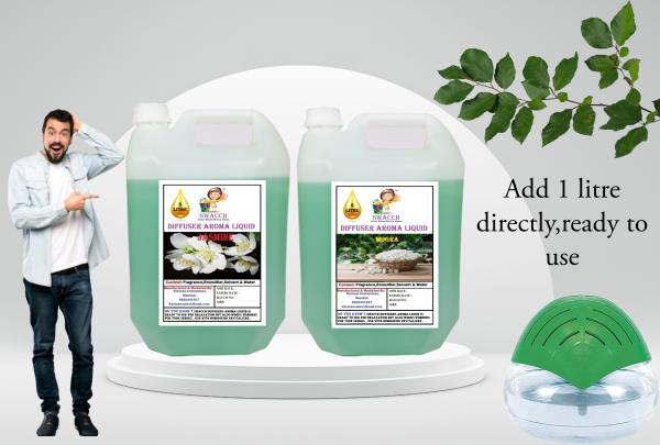 Diffuser Aroma Liquid (5 Litre) (Combo Pack of 2) Jasmine & Mogra