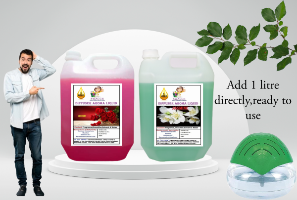 Diffuser Aroma Liquid (5 Litre) (Combo Pack of 2) Rose & Jasmine