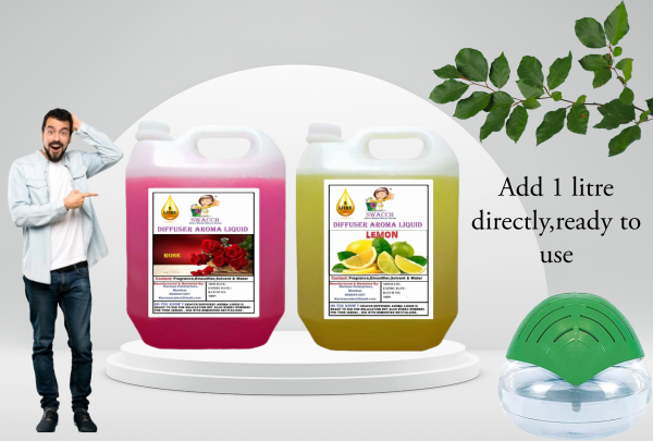 Diffuser Aroma Liquid (5 Litre) (Combo Pack of 2) Rose & Lemon