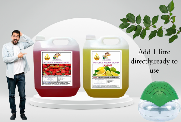 Diffuser Aroma Liquid (5 Litre) (Combo Pack of 2) Strawberry & Lemon