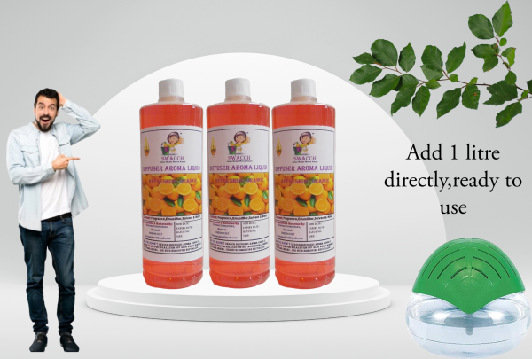 Diffuser Aroma Liquid (1 Litre) (Pack of 3) Orange