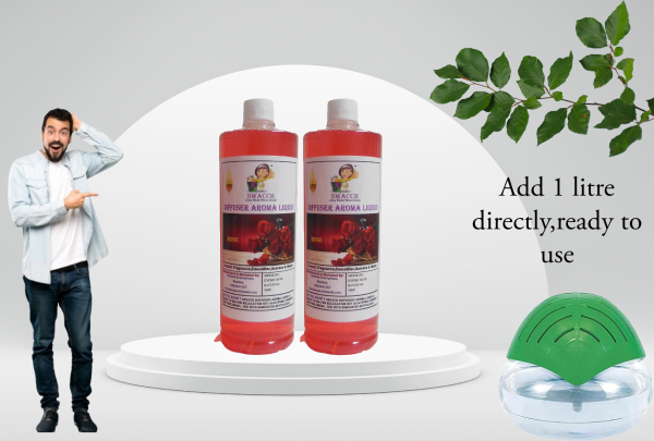 Diffuser Aroma Liquid (1 Litre) (Pack of 2) Rose