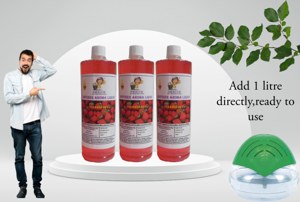 Diffuser Aroma Liquid (1 Litre) (Pack of 3) Strawberry